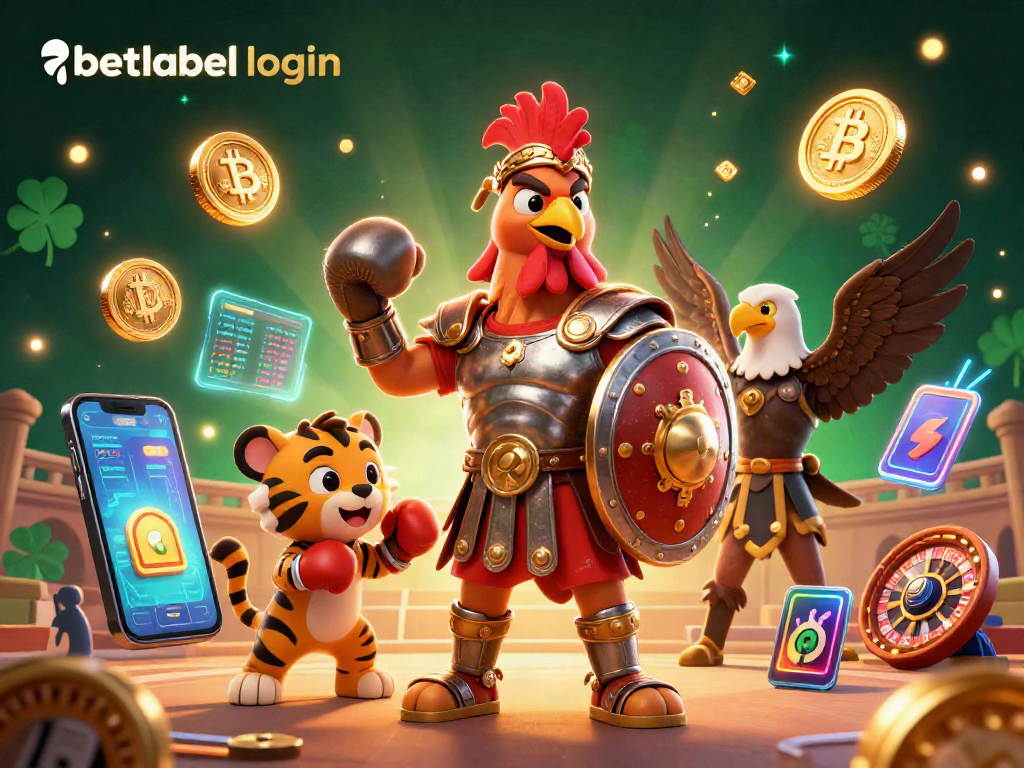 Engage in thrilling betting with betlabel login on a vibrant casino-themed illustration.